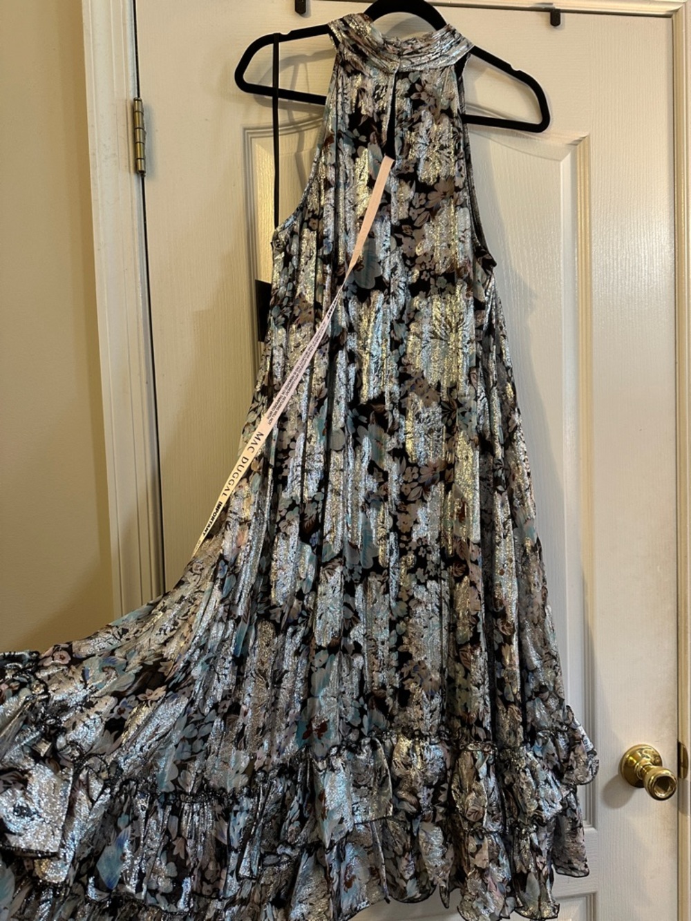 ✨NWT✨ IEENA FOR MAC Duggal Halter Ruffle High-Low Floral - Picture 6 of 16